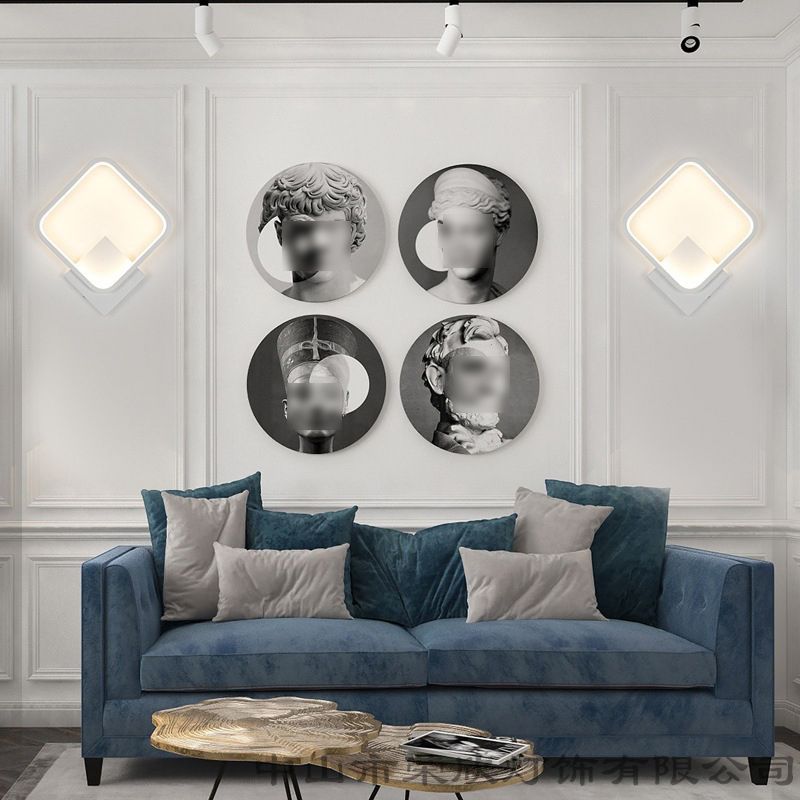 Metal Geometric Shade Wall Lights Modern Simple Style 1 Head Wall Mount Fixture in White