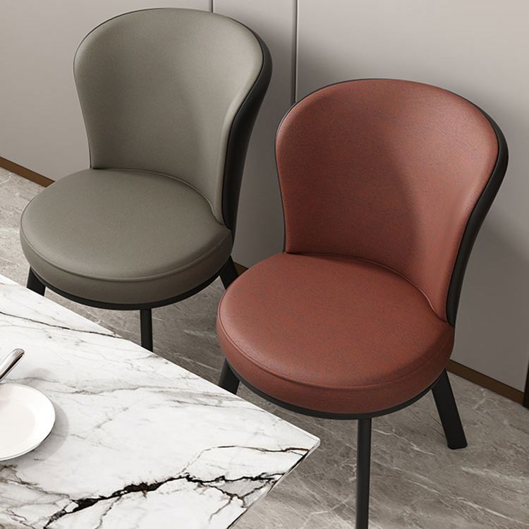Chaise d'appoint en Faux cuir de Style moderne, chaises de salle à manger sans accoudoirs à dossier solide pour la cuisine