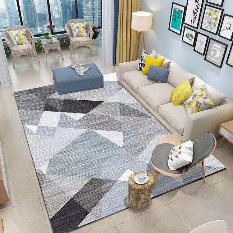 Multicolor Simple Area Carpet Polyester Geometric Pattern Indoor Rug Anti-Slip Backing Carpet for Living Room