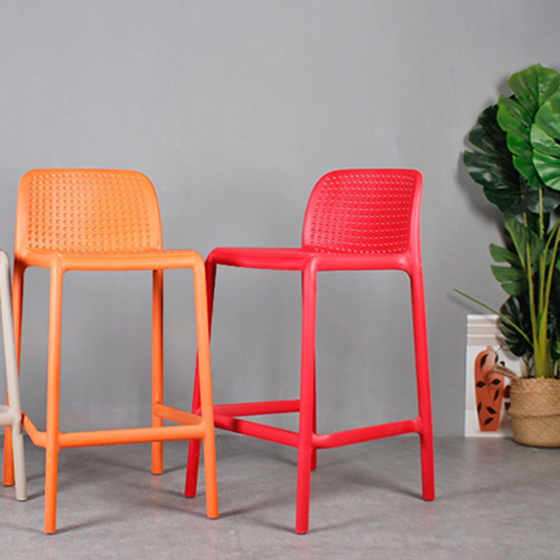 Nordic Macron Stackable Counter Stools Colorful Indoor Plastic Bar Stool