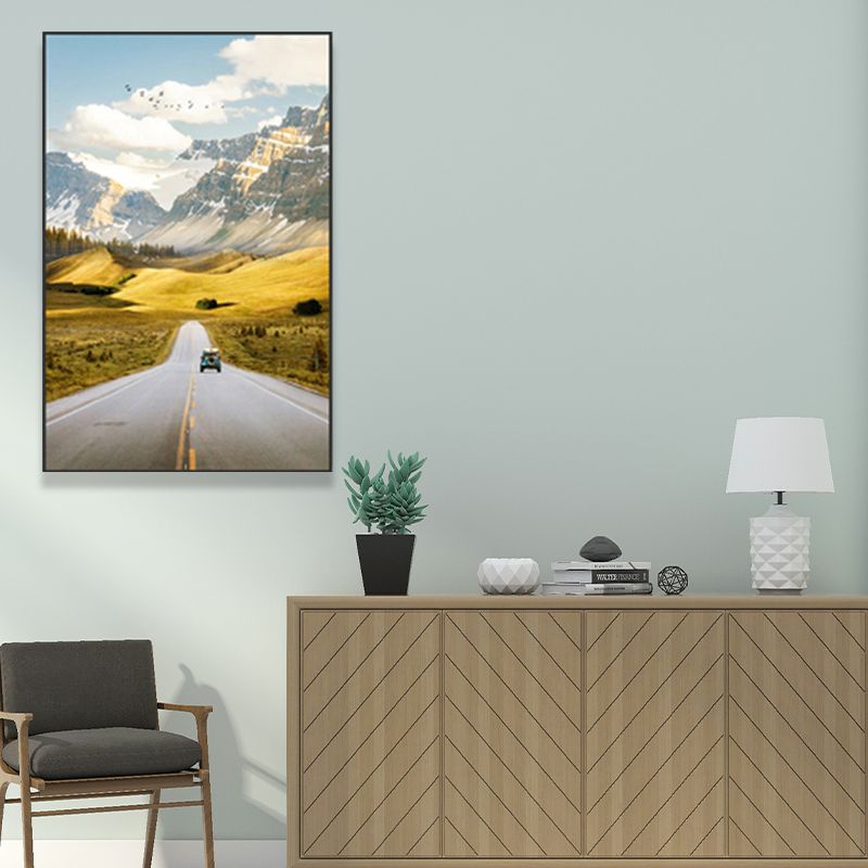 Highway in Mountain Schilderijen Zachte Kleur Canvas Wall Art voor Home Decor, Meerdere Grootte Opties