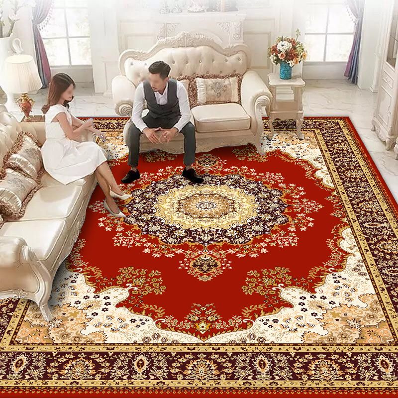 Europese stijl Blue Area Rug Polyester Area Tapijt Stain Resistent Easy Care Tapijt voor thuisdecoratie