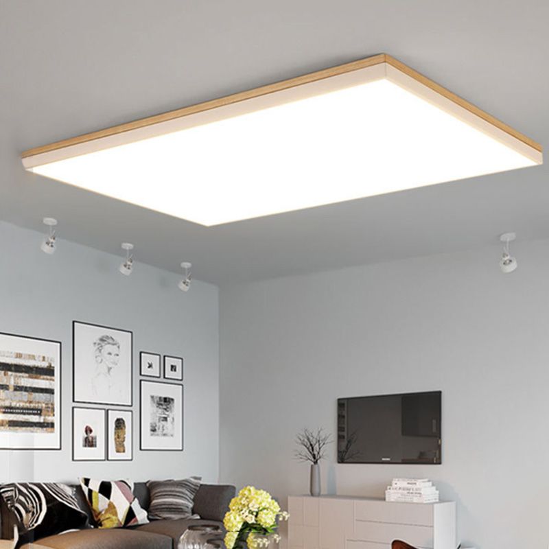 Einfachheit Moderne Holz Deckenmontage Leuchte mit Acryl Schatten für Wohnzimmer