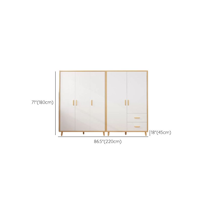 Contemporary Hanging Clothes Rack Solid + Manufactured Wood Kid's Wardrobe