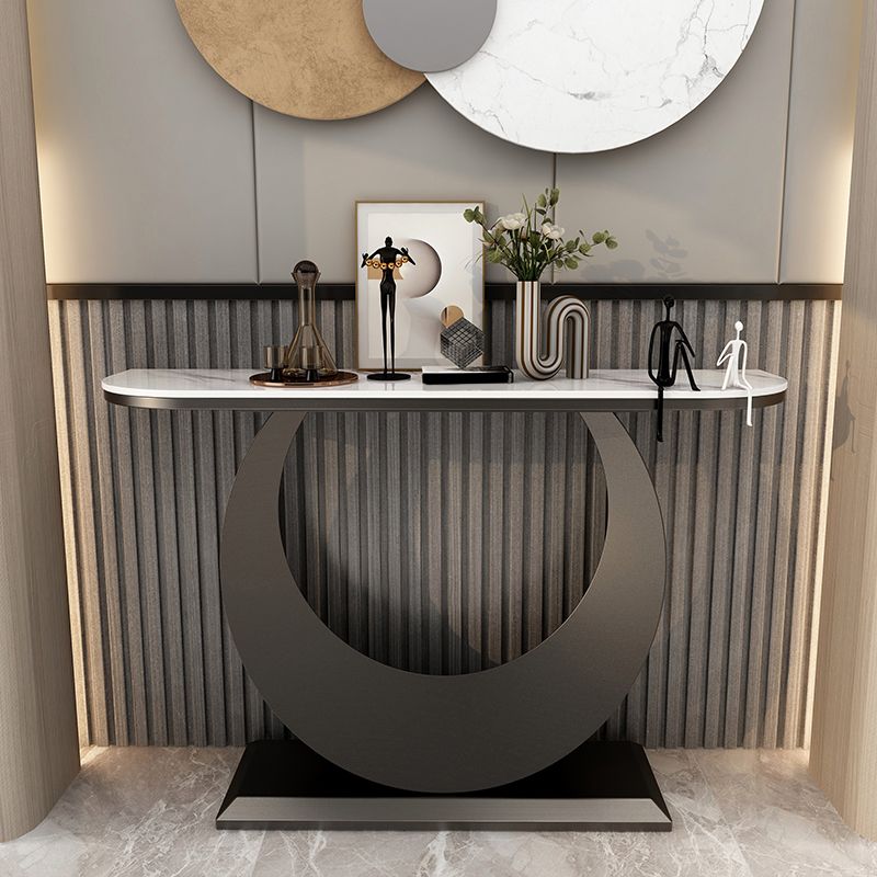Stain Resistant Slate/metal Glam Abstract Console Table for Hall