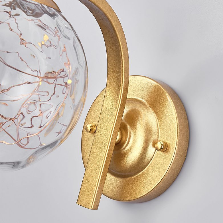 Iron LED Wall Light in Modern Creative Style Babysbreath Glass Wall Sconce for Interior Spaces