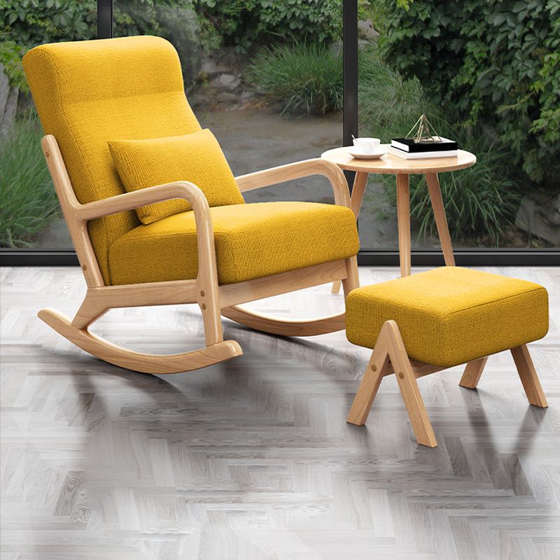 Simple Style Lounge Chaise Lazy Chair Wood Rocking Chair for Living Room