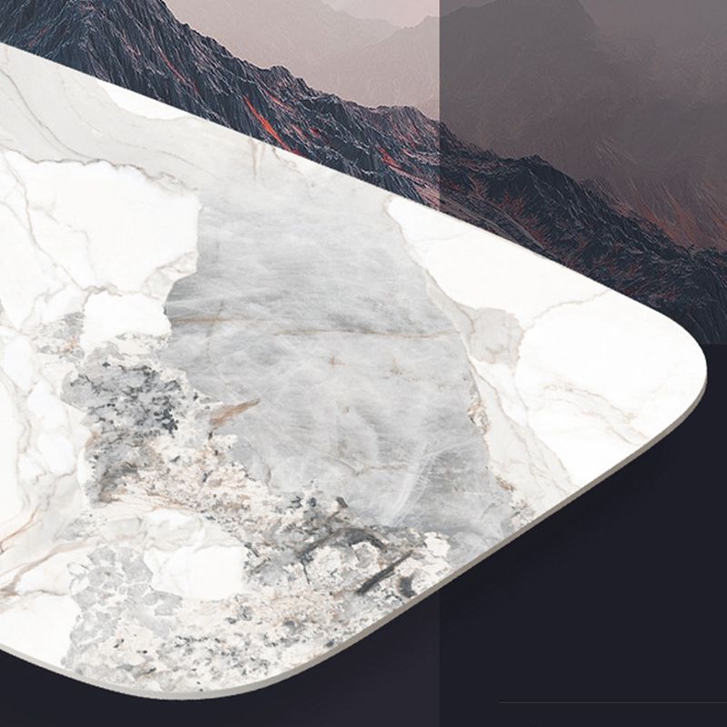 Contemporary 1/4/5/7 Pieces Furniture Stone Rectangle Dining Table Set in White