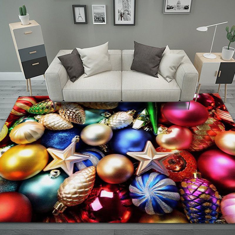 Dark Red Rose Carpet Polyester Modern Carpet Stain Resistant Carpet for Home Decor