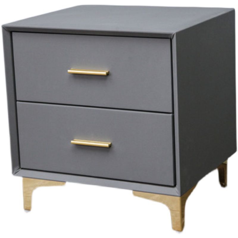 20'' Tall Glam Accent Table Nightstand 2-Drawer Plates Bed Nightstand with Legs