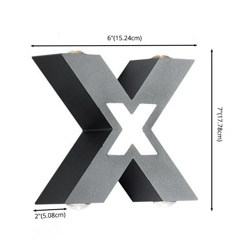 Modern Minimalist Style X-shaded Wall Mounted Light Fixture Metal 4 Lights Wall Lamps