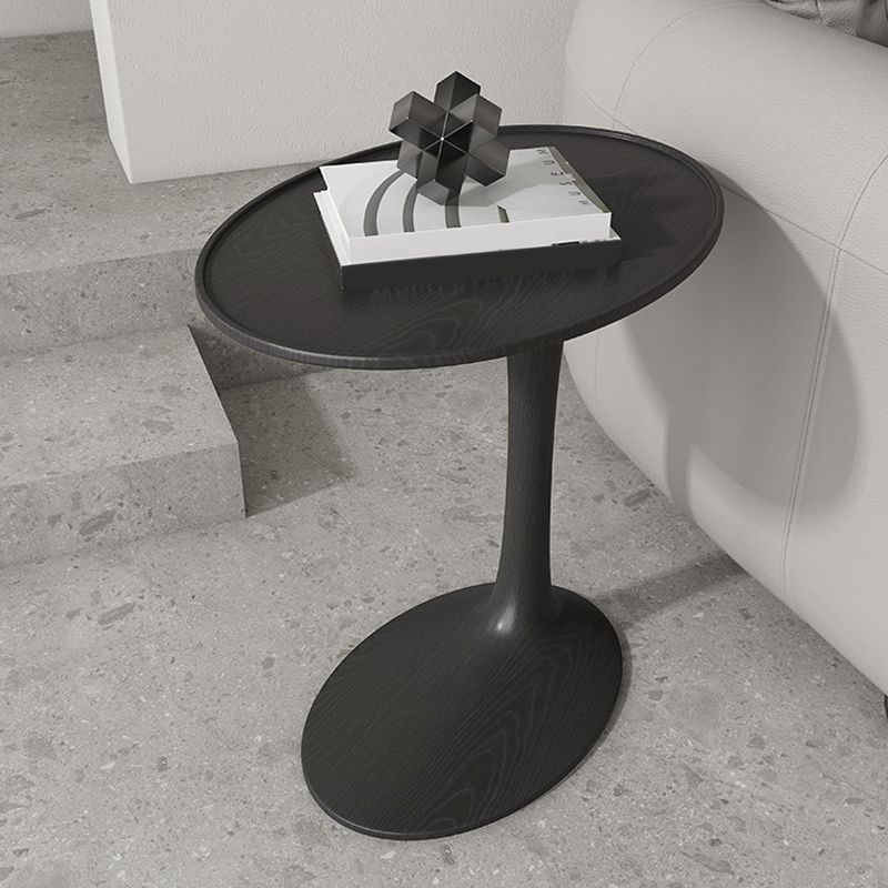Contemporary C Side Table Slate/Metal Top Oval End Table for Living Room