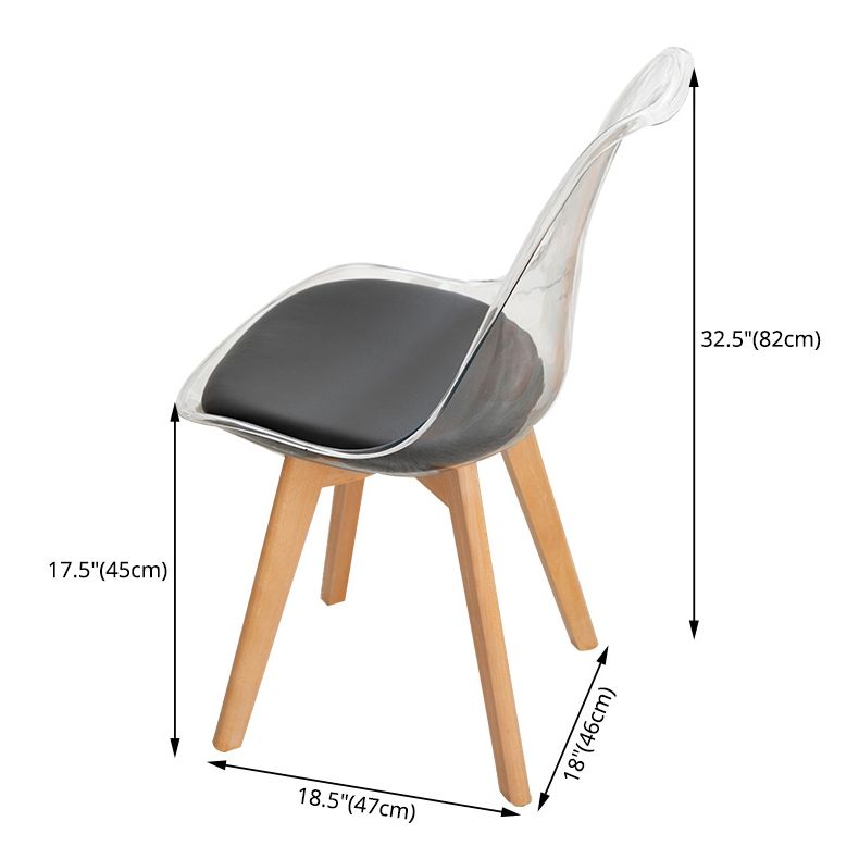 Modern Indoor-Outdoor Chair Transparent Acrylic Side Chair for Dining Room