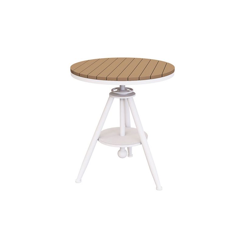 Modern Outdoor Dining Table Set 1/3/4/5 Pieces Round Wood and Metal Dinette Set