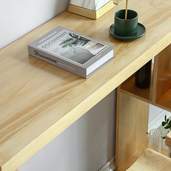 Double Pedestal Bar Table Set 2/3 Pcs Solid Wood Bar Table and Backless Stools