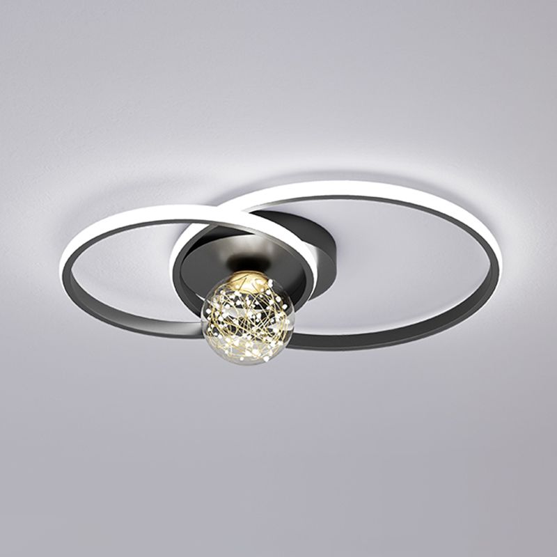 1-Luz de techo de color negro Montura de LED de metal de montaje en negro de techo para dormitorio