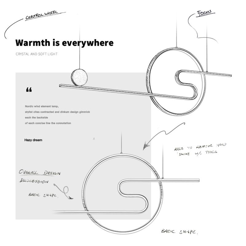 Modern Simplicity LED Linear Pendant Light Aluminium Adjustable Hanging Lamp for Dining Room