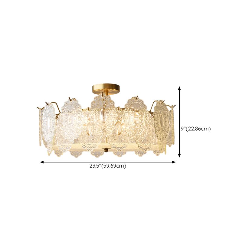 Modern Ceiling Light Household Flush Mount Ceiling Light Fixture with Glass Shade