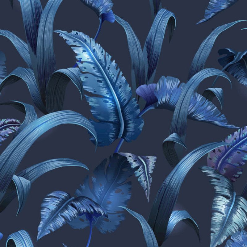 Light Color Leaves Pattern Mural Decal Waterproofing Tropical Interior Room Wall Art