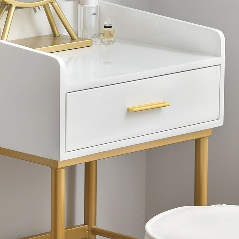 Wooden Vanity Set with 1 Drawer Luxurious Make-up Vanity in White/Grey