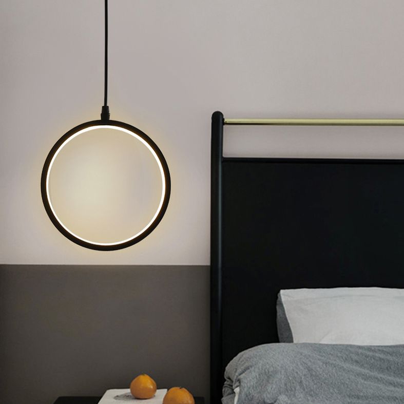 Geometrische hangende hanglamp moderne stijl metalen led zwart hangend plafondlicht