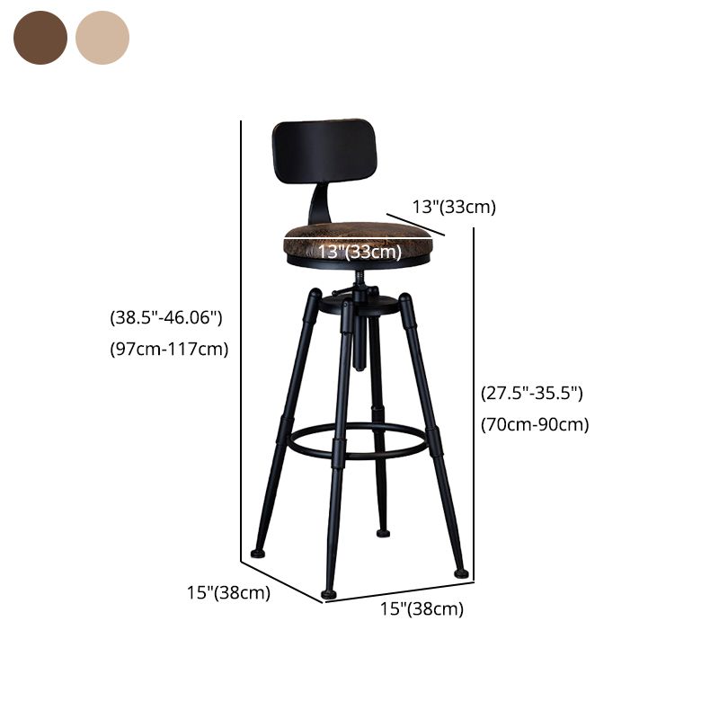 Taburete de bar de hierro con reposapiés de altura ajustable industrial, taburete de cocina de 27,55 pulgadas con patas negras