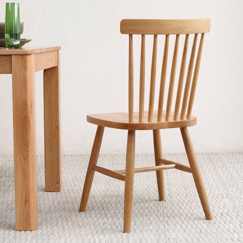 Modern Kitchen Wood Square Dining Chair Windsor Back Side Chair for Home Use