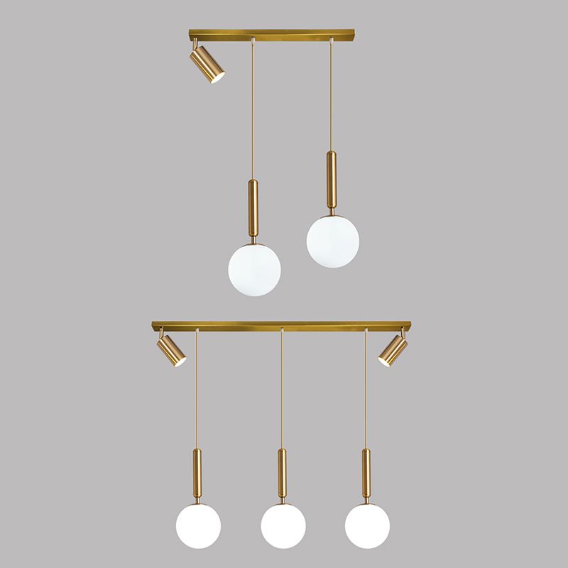 Kogelcluster hanger Modern Opaline Glass Restaurant Hanglamp met spotlight