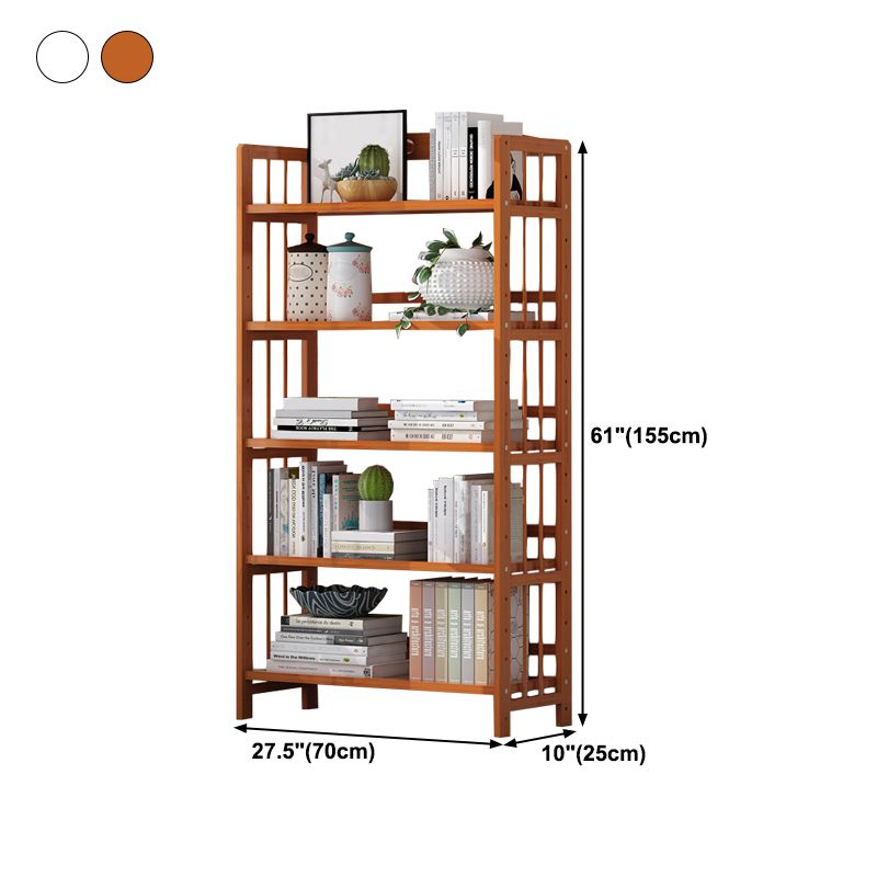 Contemporary Manufactured Wood Etagere Bookshelf Vertical Open Bookcase