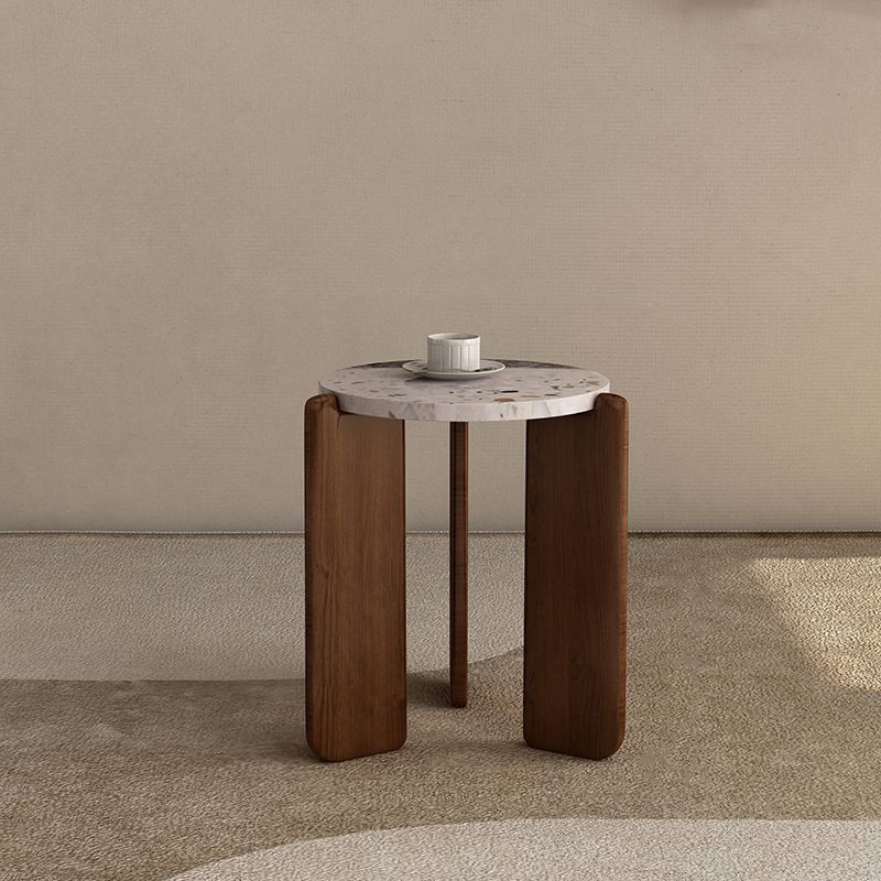 3 Legs Single Coffee Table Wooden Modern Beige/Brown Cocktail Table