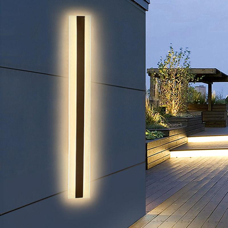 Linear Wall Lighting Modern Metal 1 Light Rustic Wall Sconces in Black