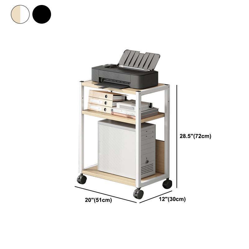 Wood and Metal Bookshelf, Multi Tiers Contemporary Bookcase for Office