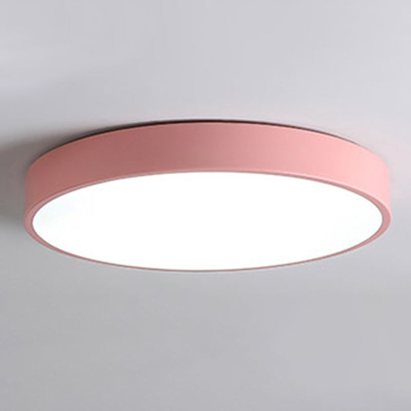 Modern Round Shape Flush Mount Lights Metal Flush Ceiling Light Fixture with Acrylic Shade