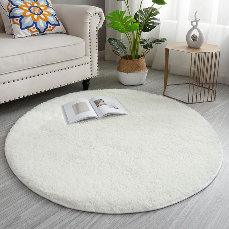 Simplicity Living Room Rug Multi Colored Solid Color Indoor Rug Cotton Blend Non-Slip Backing Easy Care Carpet
