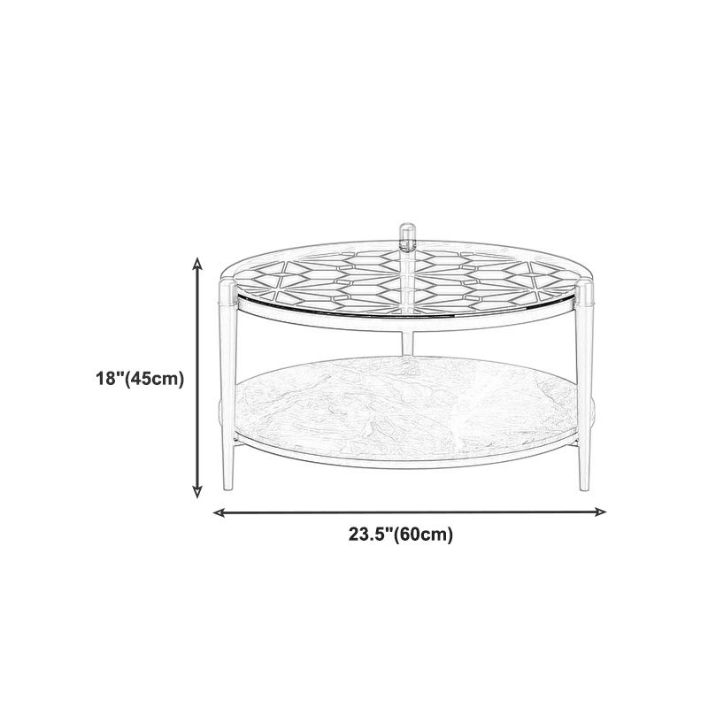 Contemporary Round Coffee Table 3 Legs Cocktail Table for Home