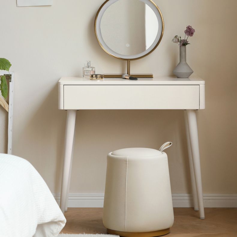 31.5" W Cream Solid Wood Vanity Makeup Dressing Table Set with Drawers