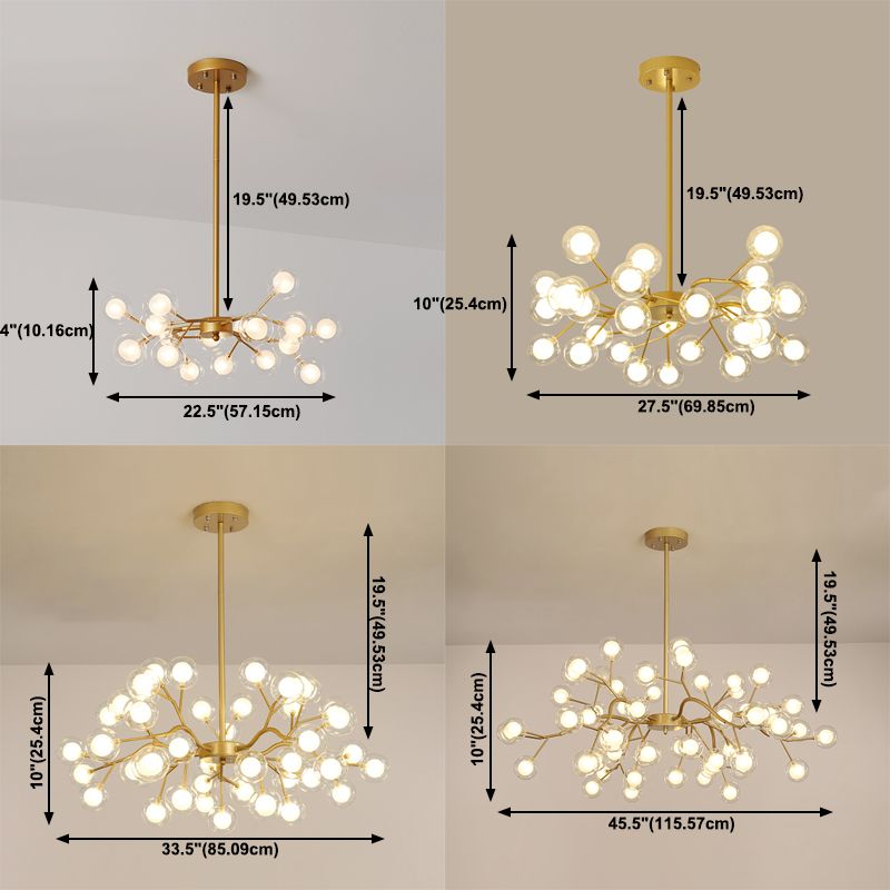 Multi Head Chandelier Light Fixtures Restaurant Glass Hanging Chandelier