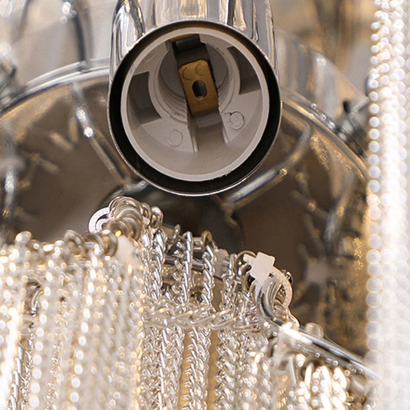 Aluminum Tassel Tiered Pendant Lamp Contemporary Chandelier Light Fixture