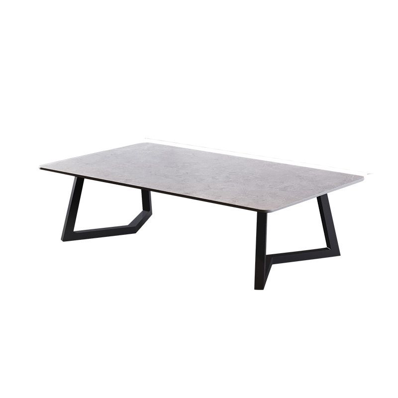 15.7"Tall Steel Sled Base Rectangular Slate Top Coffee Table