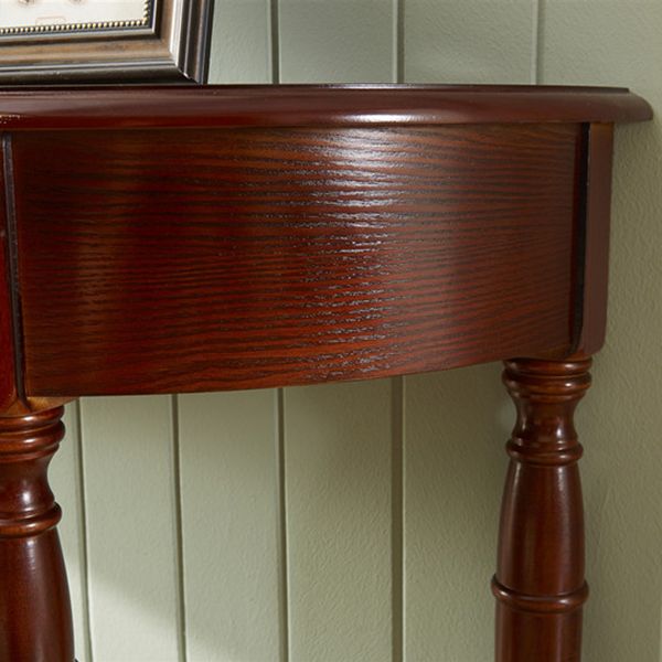 11.8" W Wood End Table Storage Half Moon Mid-Century Modern Console Table