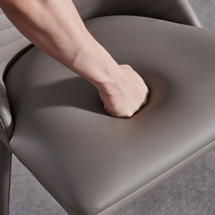 Parsons Matte Finish Dining Chair Designer Style Leather Meeting Room Side Chair