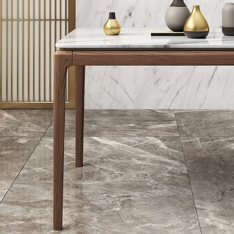 Traditional Kitchen Dining Room Set with Rectangle Top and Solid Wood Legs Dining Furniture