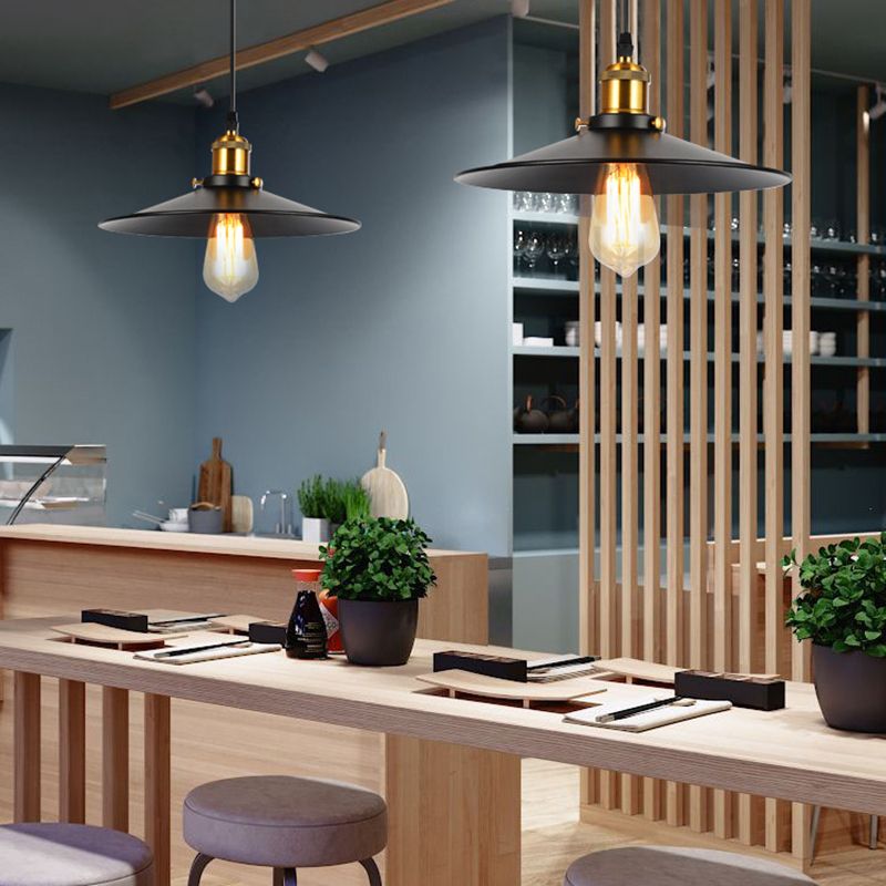 Industrial Style Cone Shape Pendant Lighting Metal 1 Light Pendant Light for Bedroom