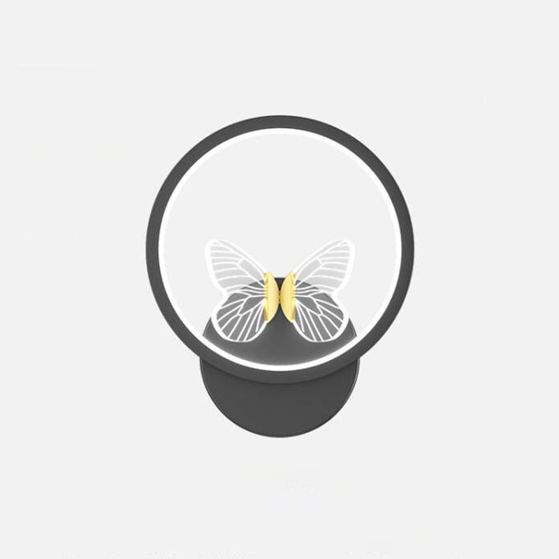 Accesorio de iluminación de pared acrílico mariposa LED minimalista Splecha de pared geométrica negra