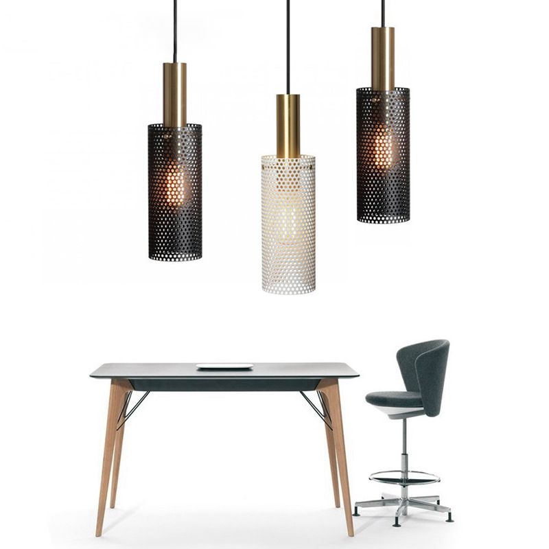 Witte honingraat hanger lamp postmodern 1-licht metaalhanglicht voor slaapkamer