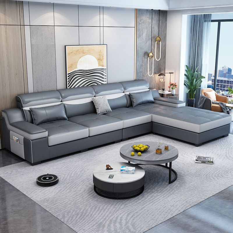 133.86"D x 70.87"W x 35.43"H Modern Removable Cushions Scooped Arm Sectionals with Storage