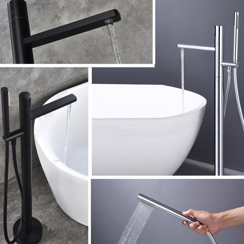 Floor Mounted Metal Freestanding Tub Filler Single Handle Freestanding Tub Filler Trim
