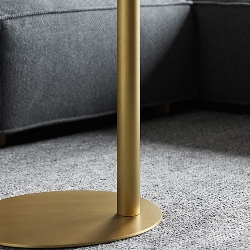 19" Wide Contemporary Corner Table Round Pedestal Side Table