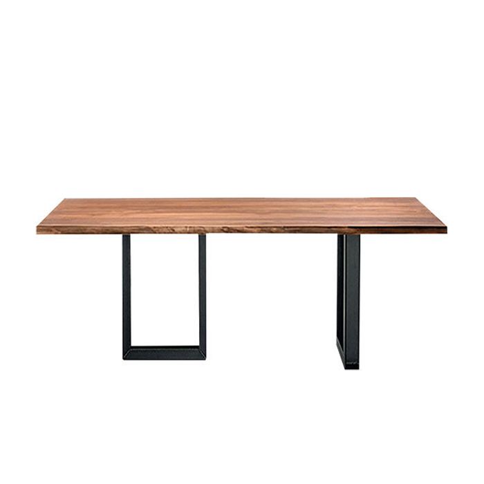 Metal Industrial Rectangle Dining Table Pine Wood Top Table with Sled Base