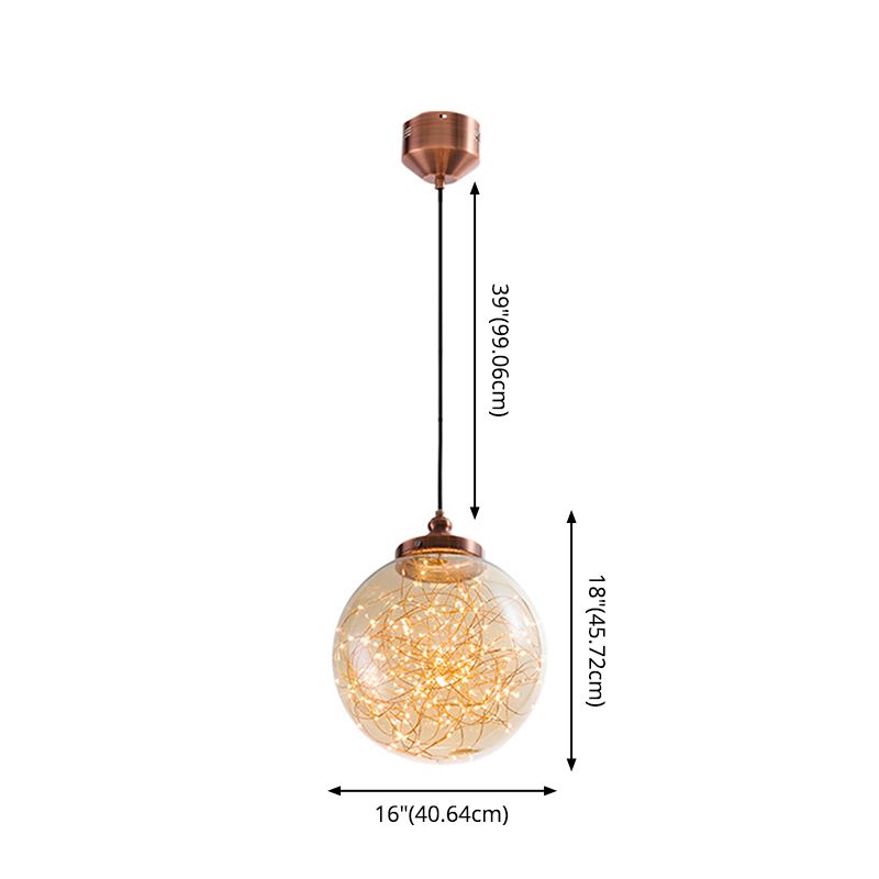 Glass Starry Ceiling Pendant Light Minimalist Style LED Pendant Lighting Fixture